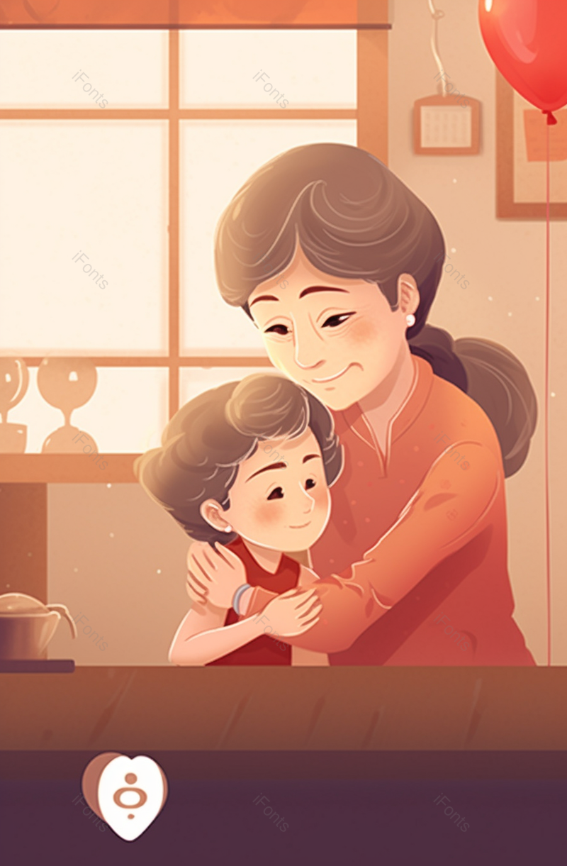 卡通风感恩母亲节插画日历小清新海报背景,插画/手绘图,插画/手绘图库,插画/手绘图下载,插画/手绘